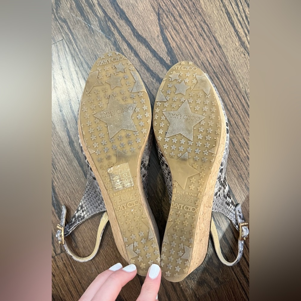 No Flaws Jimmy Choo Snake Print Print Sling Back … - image 6